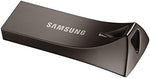 Samsung 256GB high speed pen drive in Titan Gray finish showing key ring loop