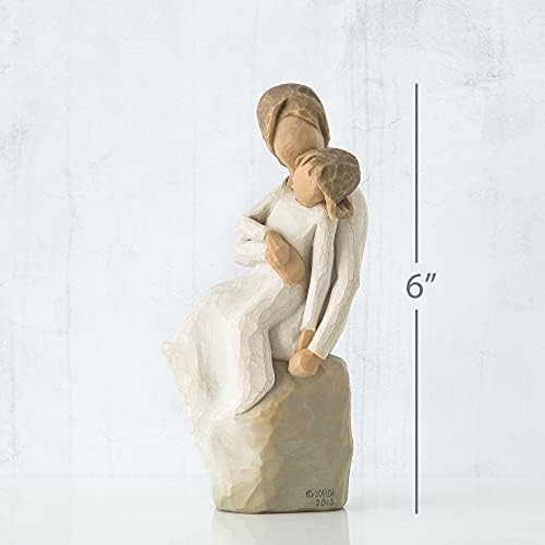 Willow Tree Mother Daughter sculpture close-up of sculpted cream dresses
