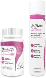 NutraBlast 600mg boric acid capsules 30 count bottle for intimate pH balance.