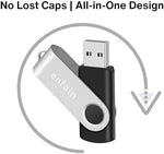 Ten pack Enfain bulk memory sticks demonstrating the integrated keychain loop attachment point