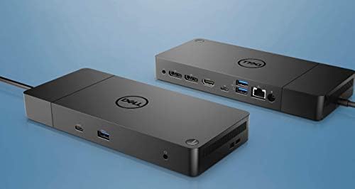 Dell WD19 computer docking accessory showing dual DisplayPort and HDMI video outputs on the rear panel