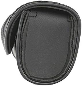 Close up view of the durable steel bracket and reinforced backing on the ten inch premium PVC leather motorbike windscreen pouch
