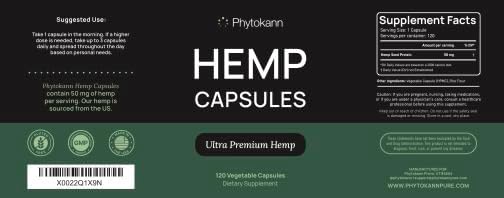 Phytokann natural hemp oil 120 servings bottle back