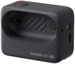 Side angle of the replacement Insta360 action pod housing showing magnetic contact slots