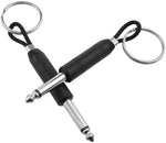 Guitar plug keychains inserting into the music amplifier wall mount base