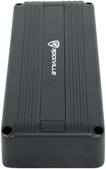 Rockville micro audio amplifier showing compact dimensions for tight motorcycle fairing installation.