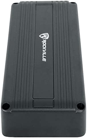 Rockville micro audio amplifier showing compact dimensions for tight motorcycle fairing installation.