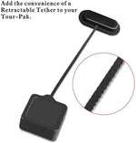Installed view diagram of retractable trunk lid tether on touring pack