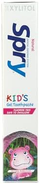 Spry natural bubble gum toothpaste packaging details and ingredients