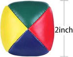 Close up of Patelai mini juggling ball kit highlighting the durable reinforced stitching panels