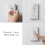 Clymene wall switch guard pinch to open mechanism
