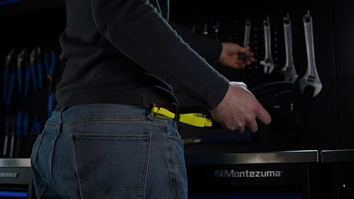 Glove Guard safety clip attached to belt loop illustration