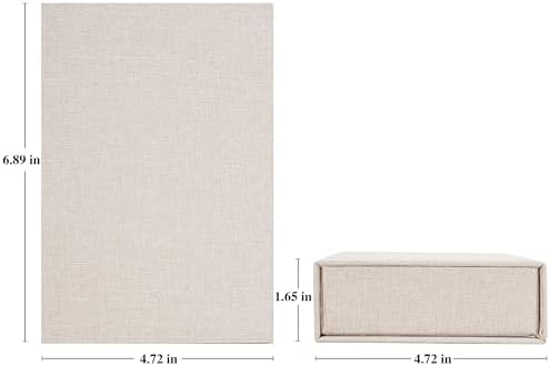 Stack of Yopih linen photo organizer boxes on a shelf