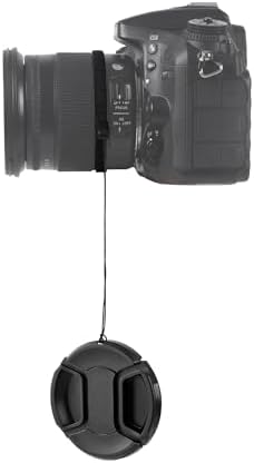 ZZJMCH camera lens cover kit with two 52mm caps and four universal keeper leashes spread out clearly