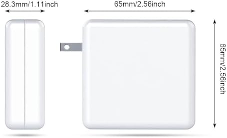 Macktech laptop charger showing the durable white power delivery cable extension