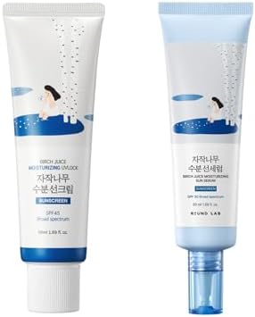 Round Lab Birch Juice Sunscreen bottle showing SPF protection label