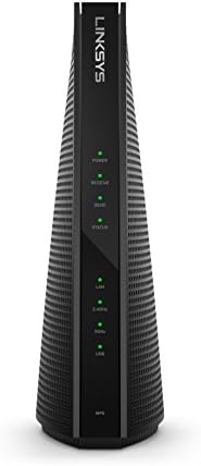 Linksys CG7500 twenty four by eight channel bonding router packaging box detailing key technical specifications