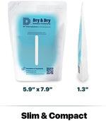 Hanging dehumidifier bag used in a laundry room to eliminate musty odors.
