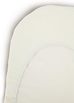 Premium soft organic cotton fabric close up detail for infant bedding.