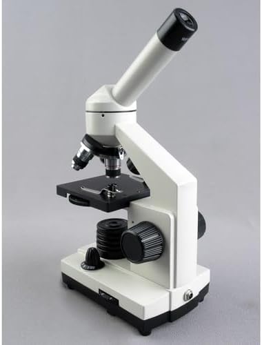 AmScope compound microscope showing top and bottom LED lights