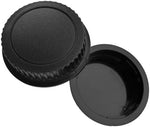 Durable ABS plastic camera lens rear element covers showing the ribbed ergonomic grip edge styling