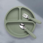 Eascrozn silicone suction plate with divided food compartments