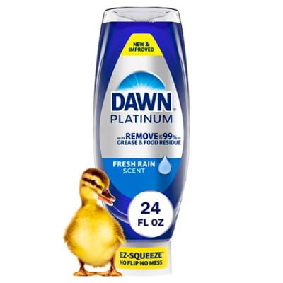 Dawn Platinum EZ-Squeeze Refreshing Rain Dishwashing Liquid front view bottle