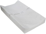 Close up of quilted teddy bear pattern on Delta Children changing pad