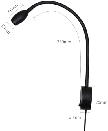 LED Reading Lamp 3W Warm White 3000K for Reading Books Black Plug Cord 2PCS - Image 5