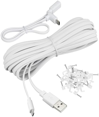 Smays flat power cable running neatly along a home baseboard using provided white cord clips.