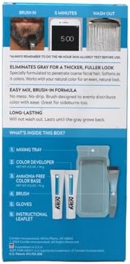 Side profile of Just For Men Dark Brown color gel kit with product contents visible.