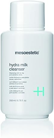 Mesoestetic Hydra Milk Cleanser 6.76 fluid ounces bottle side angle
