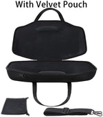 Co2CREA speaker storage case open view displaying soft velvet interior lining and accessory organization pouch