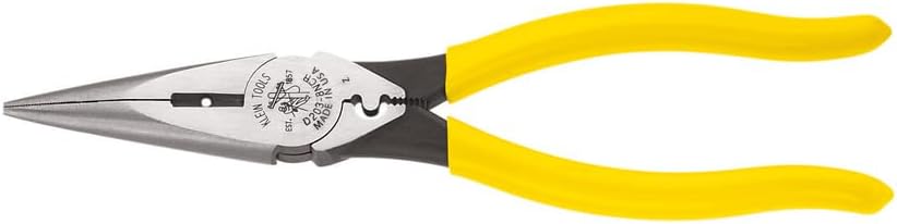 Klein Tools D203-8NCR long nose pliers front view