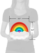 Stack of 36 rainbow themed party paper plates
