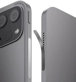 Iyanzi metal dust guard installed on iPad earpiece