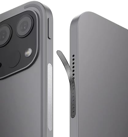 Iyanzi metal dust guard installed on iPad earpiece