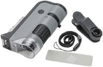 Carson MicroFlip STEM education tool showing compact size next to wrist strap