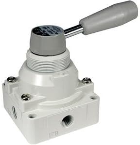 SMC hand valve front view industrial pneumatic control component