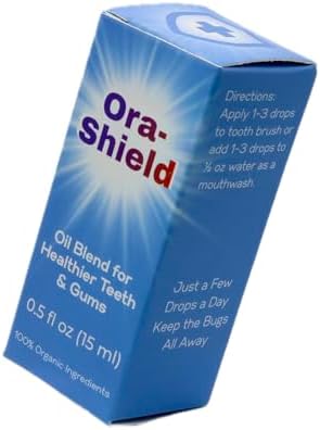 Organic ingredients list featuring tea tree and oregano oil for gingivitis