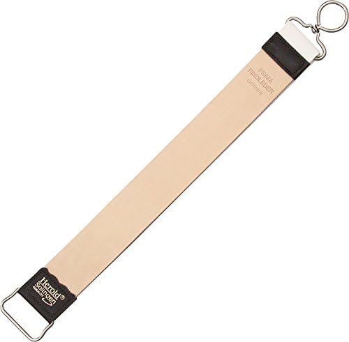 Herold Solingen HS185RI-BRK dual sided razor strop hanging leather belt front view