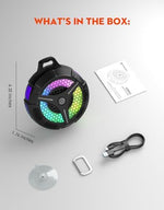 Bondidea portable speaker attached to a backpack for outdoor use