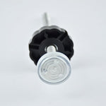 Black replacement hardware parts kit for stairs and doorways highlighting the durable ABS plastic ends.