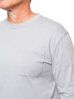 Side view of Bayside Insect Shield men's UPF long sleeve tee
