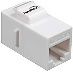 NavePoint CAT5e Keystone Coupler with PCB White front view network adapter