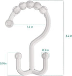 Transparent plastic C shaped bathroom rings showcasing double hook design