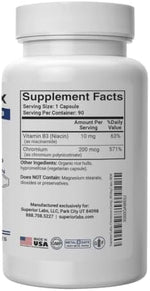 Authentic non GMO niacin bound chromium capsules for healthy blood sugar management.
