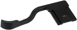 Black anodized metal thumbs up grip with concave shutter release button