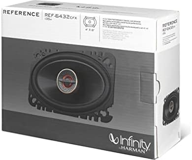 Side angle view of the four by six inch two way car audio speaker system