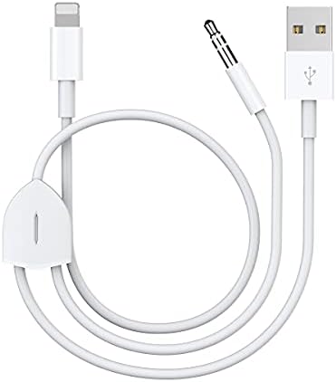 Close up of the Lightning connector and 3.5mm aux jack